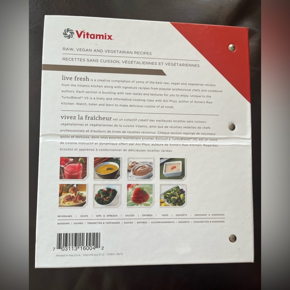 Vitamix raw, vegan, vegetarian recipe book. - Picture 3 of 3